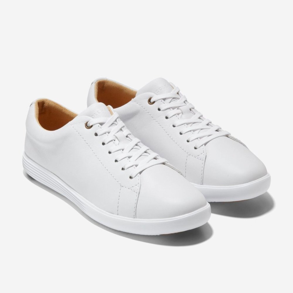 Cole Haan Women's Grand Crosscourt II White Leather Sneakers W08780, Size 5C